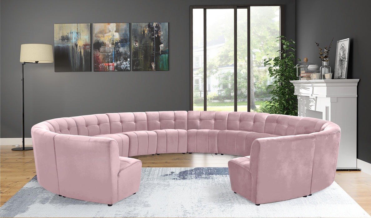 Limitless Pink Velvet 14pc. Modular Sectional