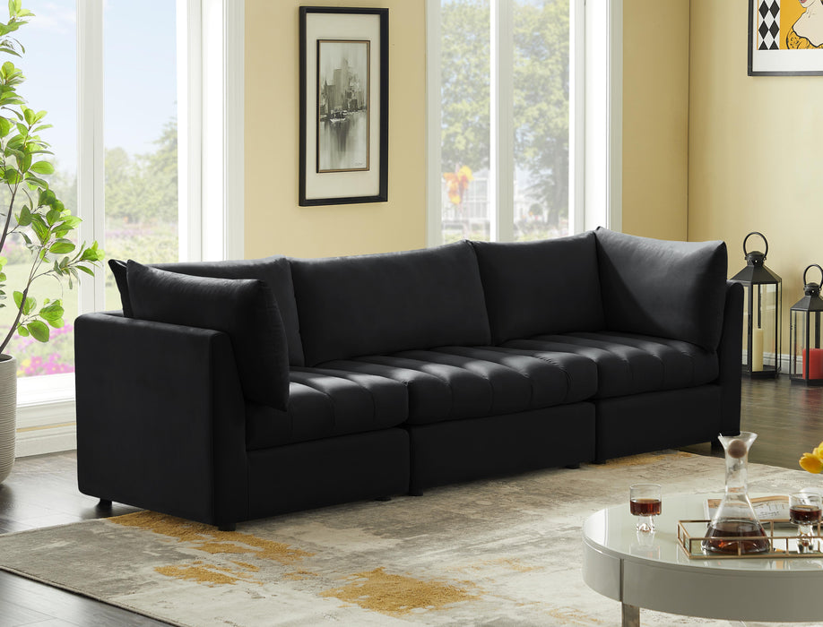 Jacob Black Velvet Modular Sofa