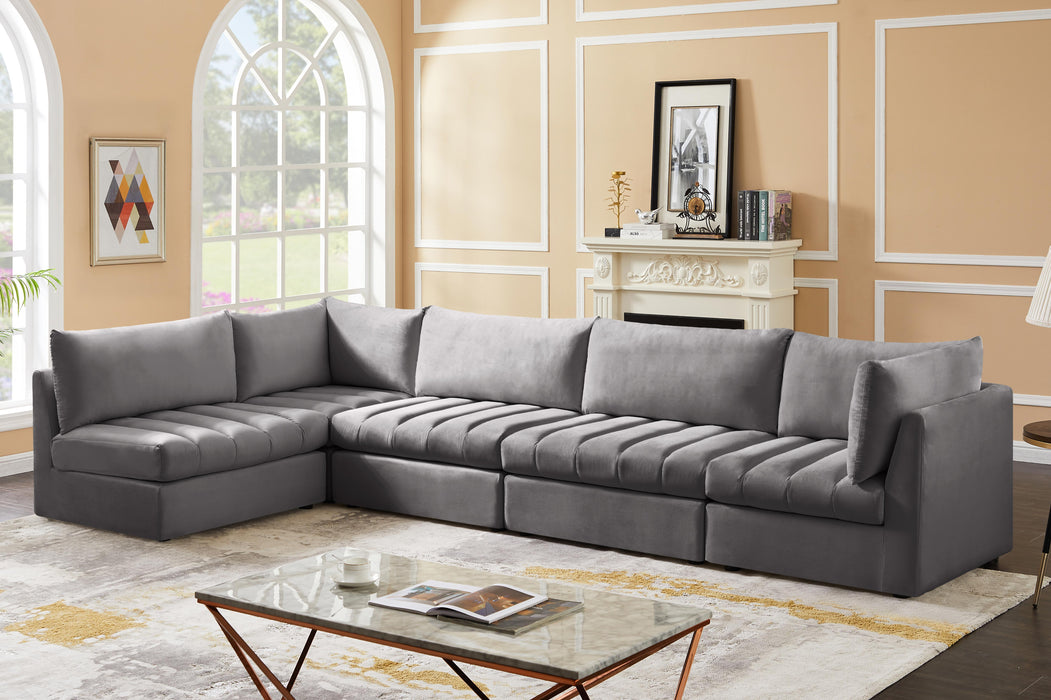 Jacob Grey Velvet Modular Sectional