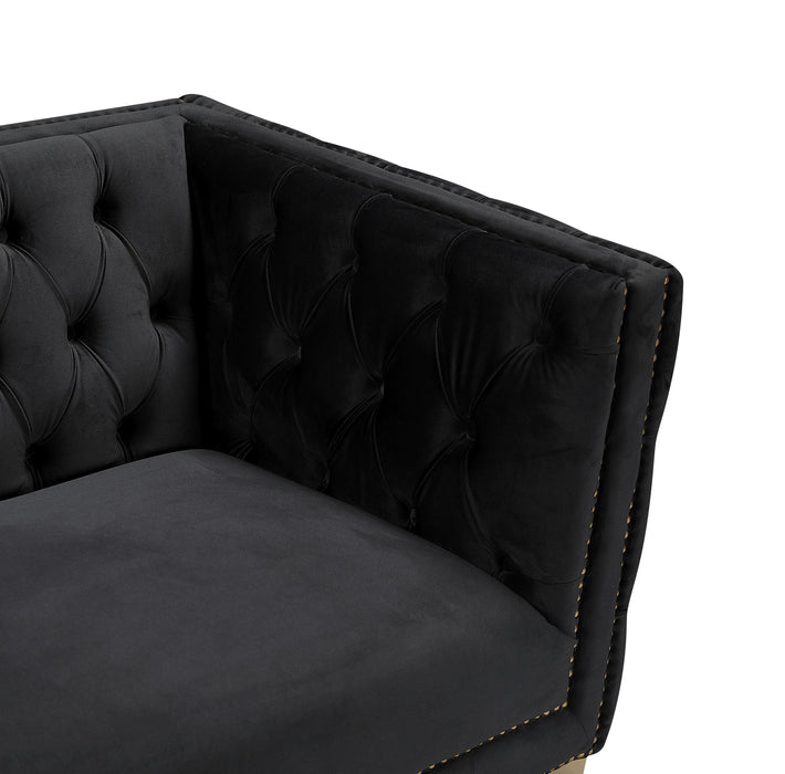 Michelle Black Velvet Sofa