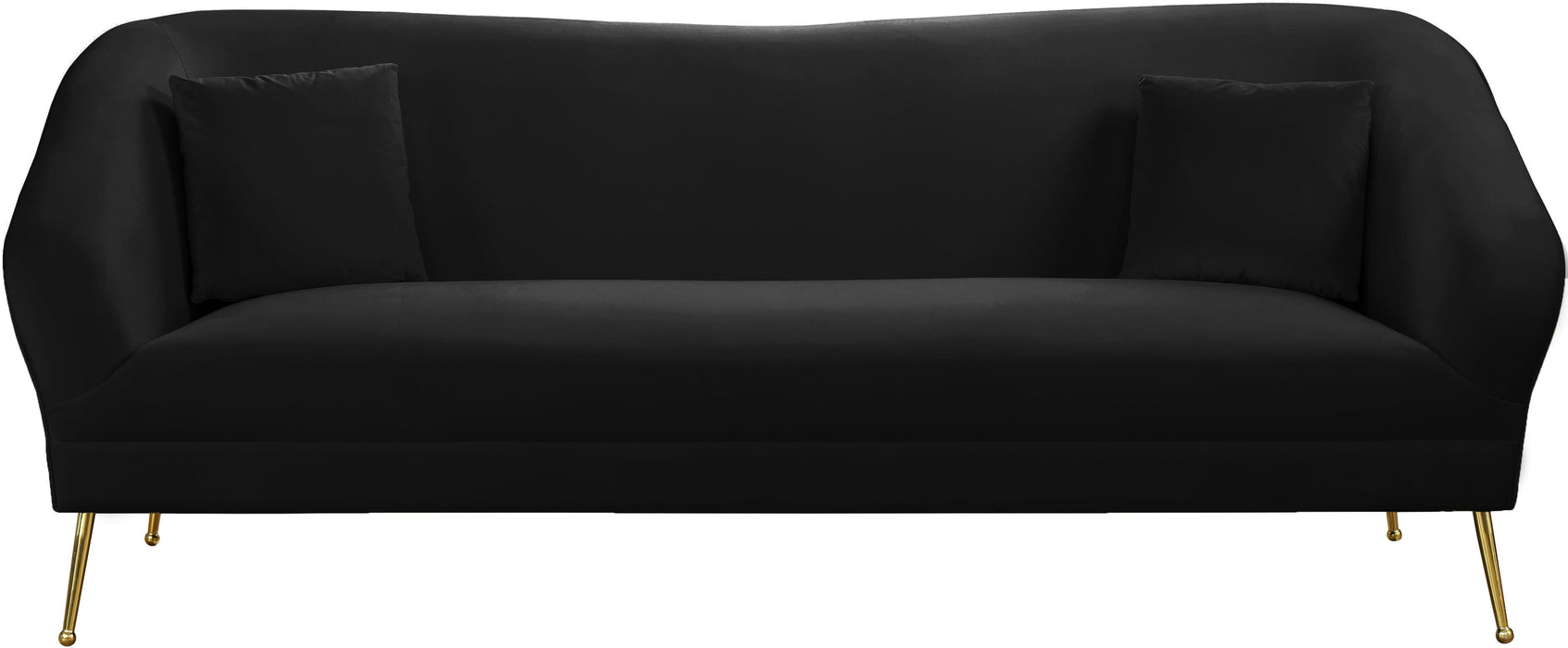 Hermosa Black Velvet Sofa