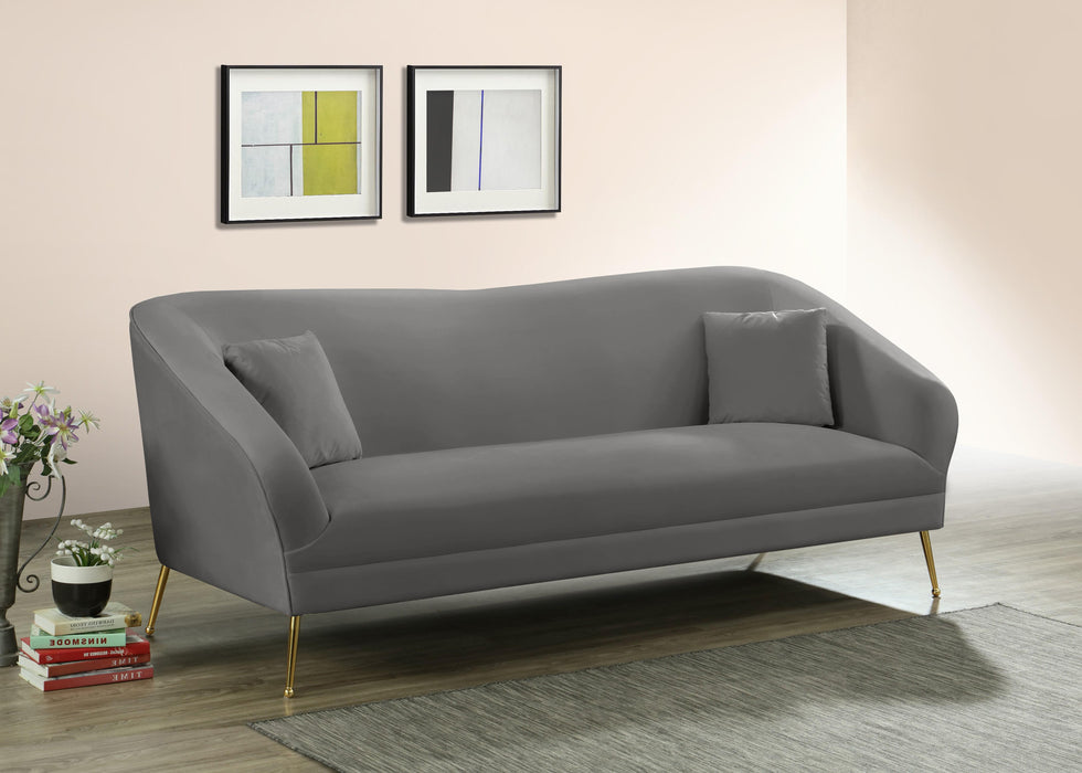 Hermosa Grey Velvet Sofa