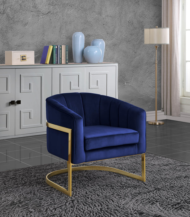 Carter Navy Velvet Accent Chair