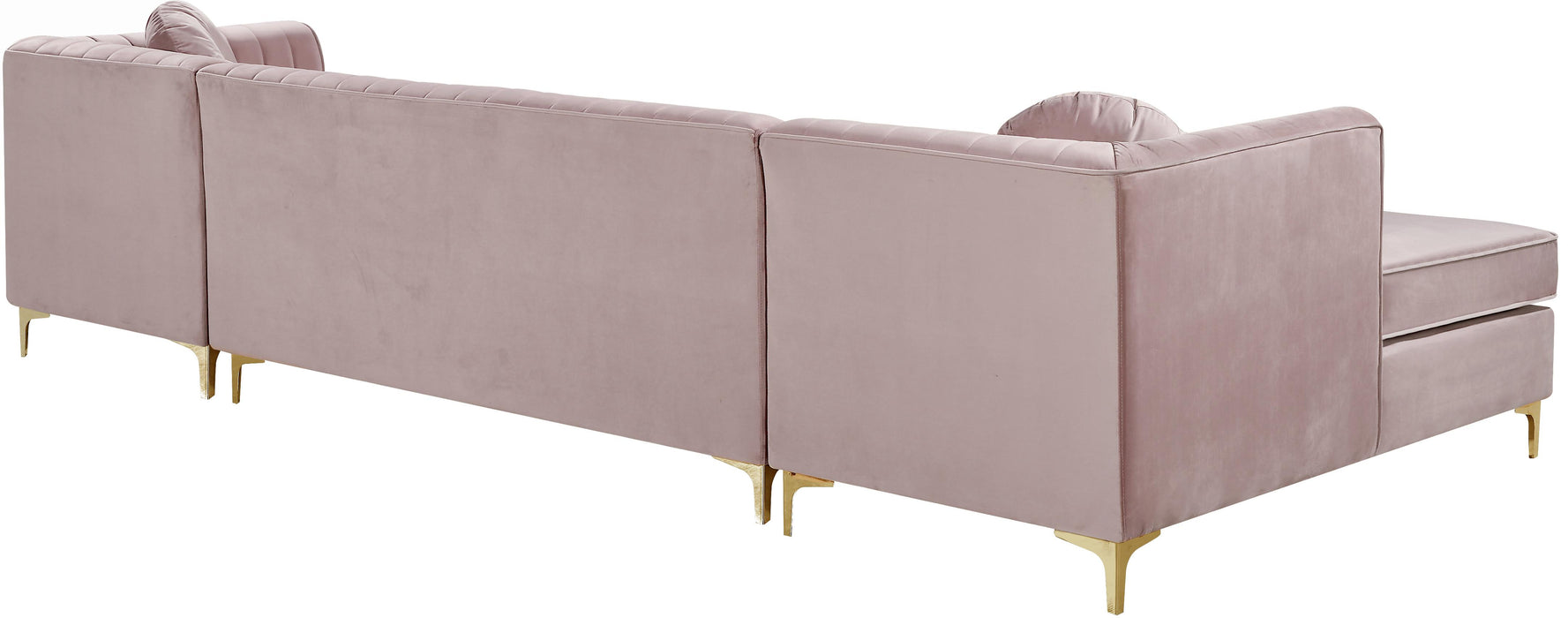 Graham Pink Velvet 3pc. Sectional