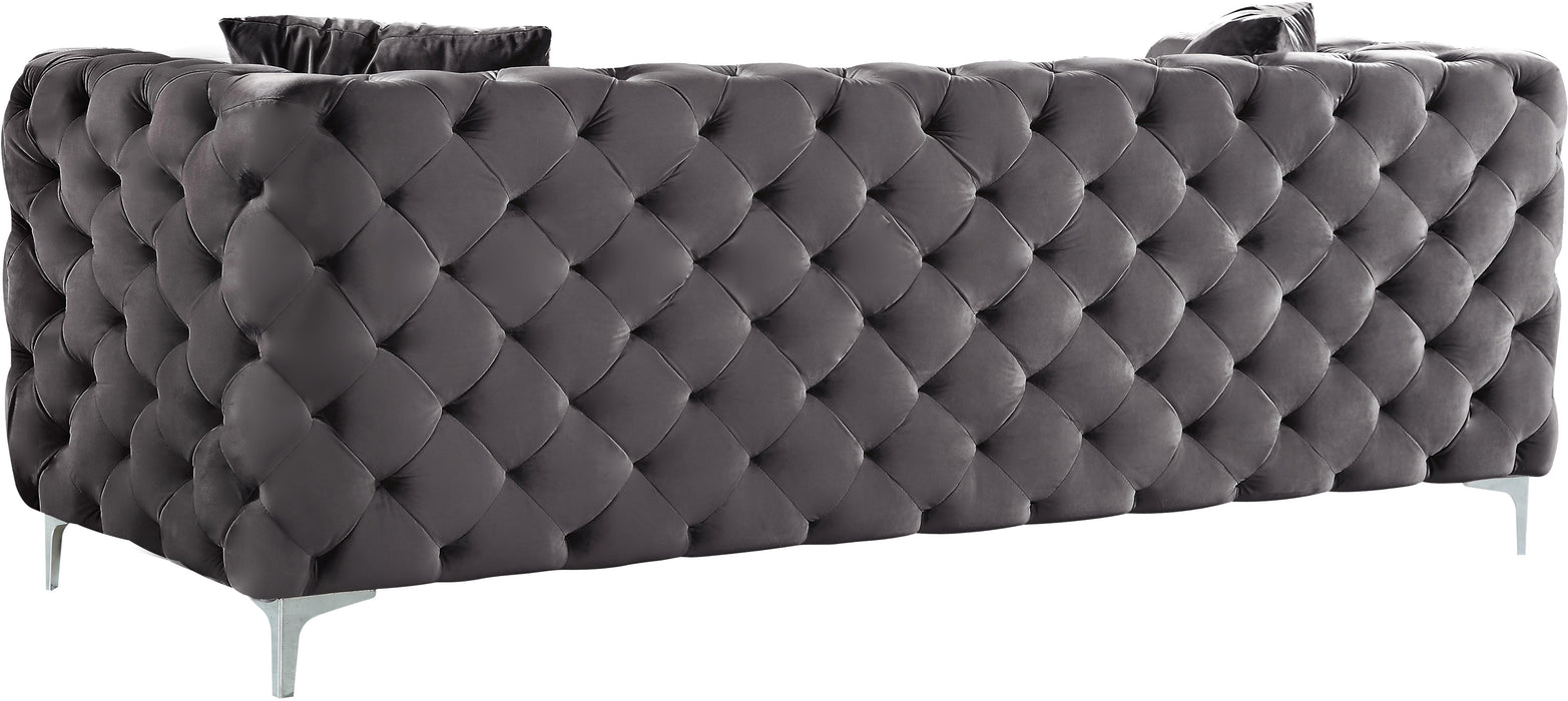 Scarlett Grey Velvet Sofa