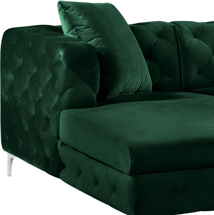 Gail Green Velvet 3pc. Sectional