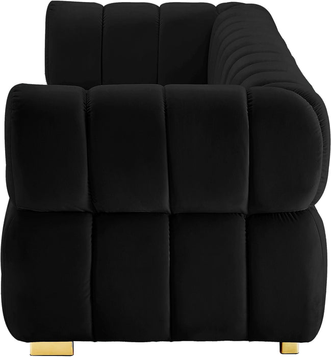 Gwen Black Velvet Sofa