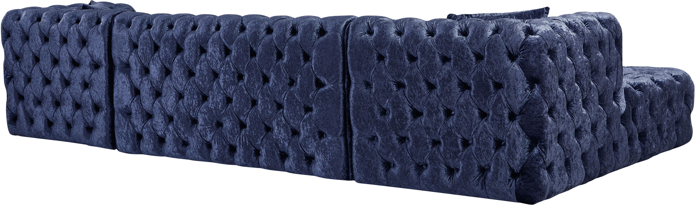 Coco Navy Velvet 3pc. Sectional (3 Boxes)