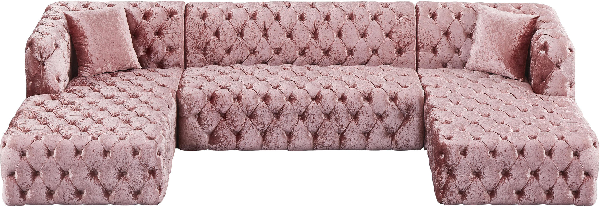 Coco Pink Velvet 3pc. Sectional (3 Boxes)