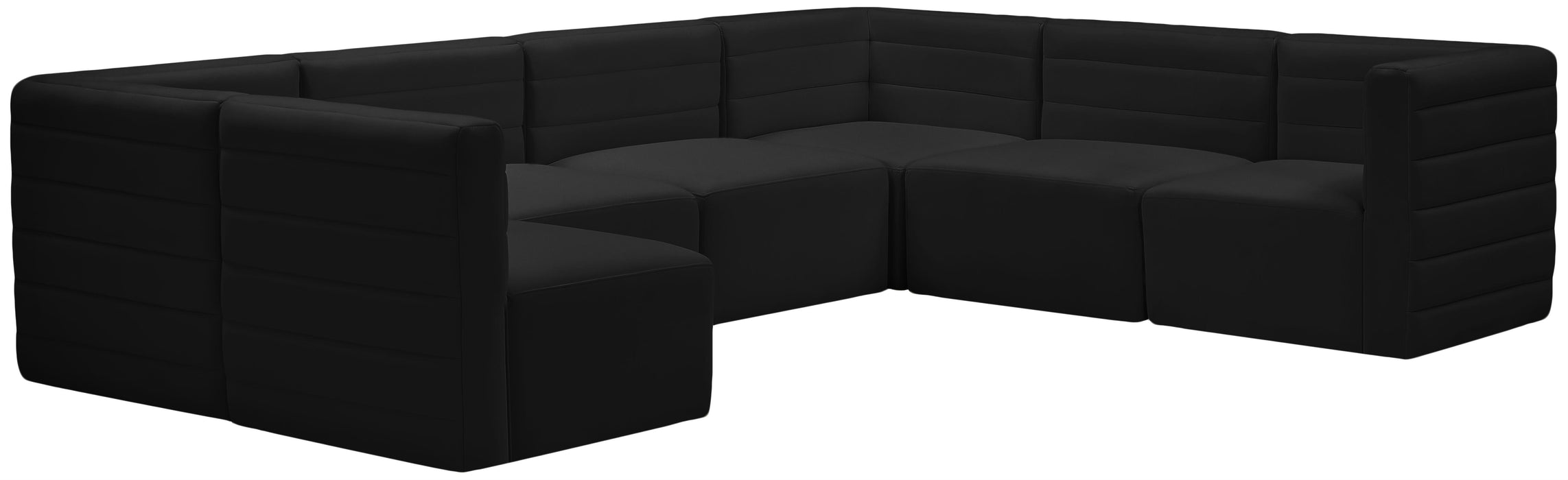 Quincy Black Velvet Modular Sectional