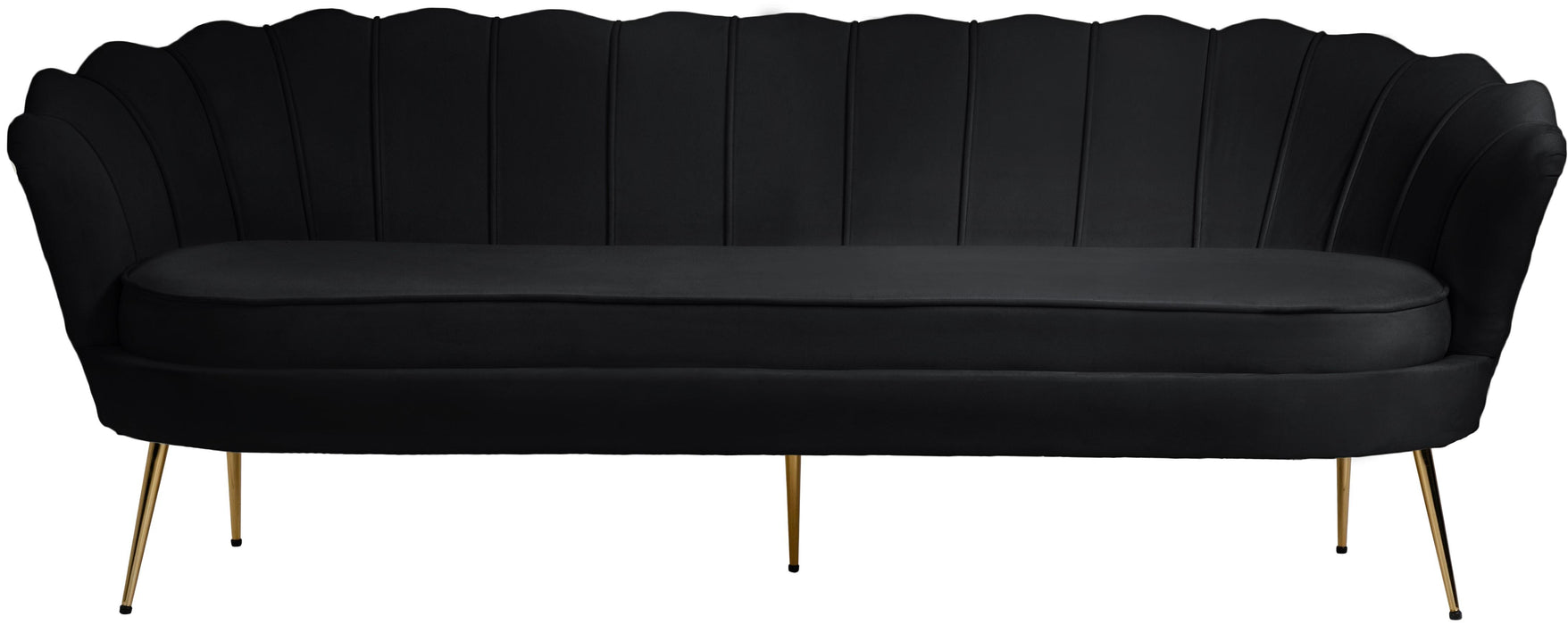 Gardenia Black Velvet Sofa