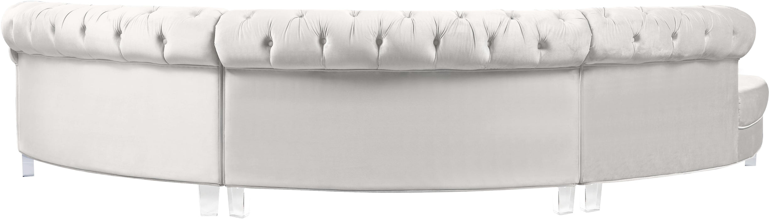 Anabella Cream Velvet 3pc. Sectional