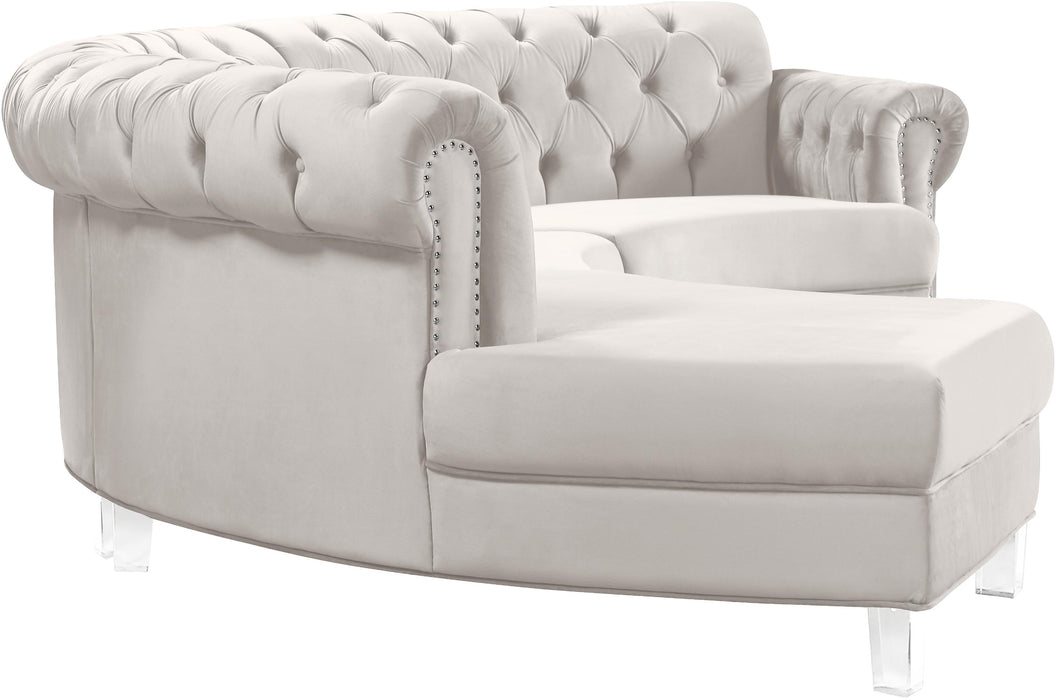 Anabella Cream Velvet 3pc. Sectional