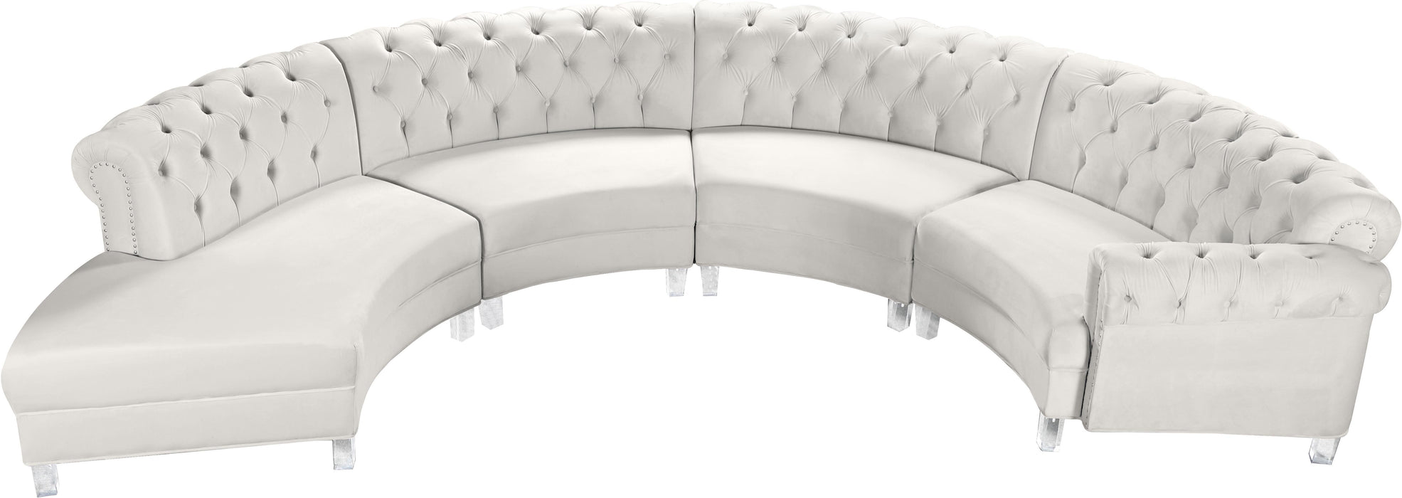 Anabella Cream Velvet 4pc. Sectional