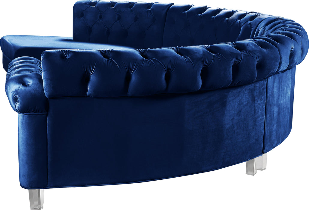 Anabella Navy Velvet 4pc. Sectional