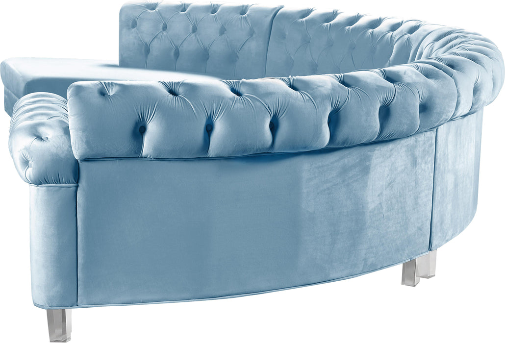 Anabella Sky Blue Velvet 4pc. Sectional