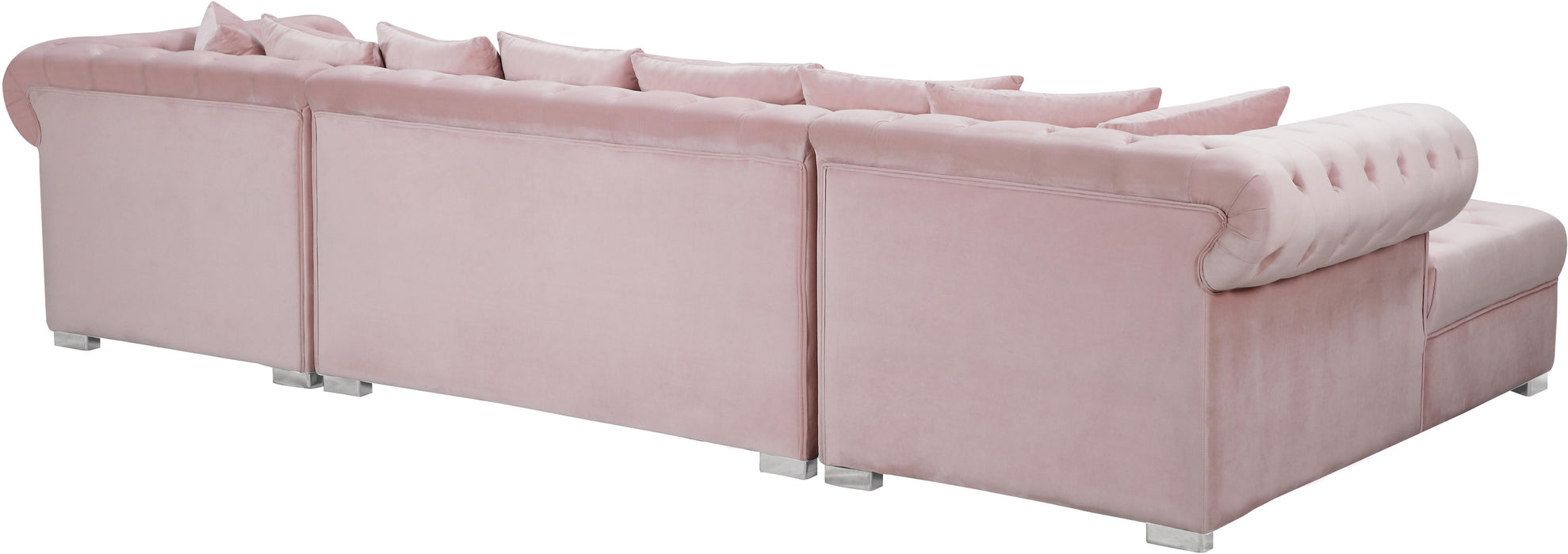 Presley Pink Velvet 3pc. Sectional