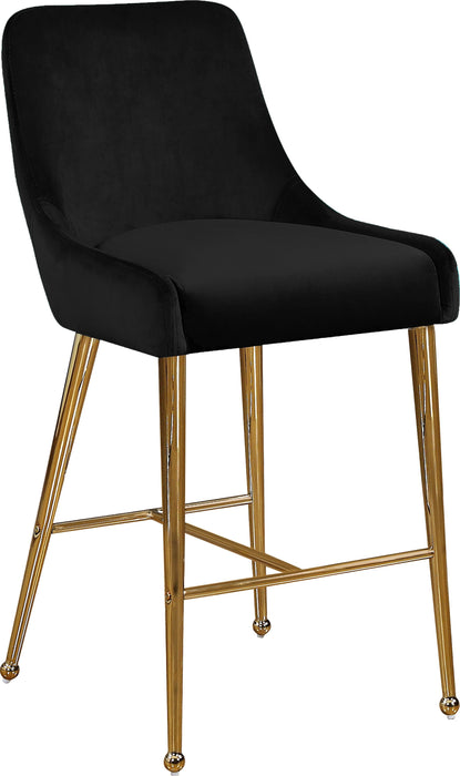 Owen Black Velvet Stool