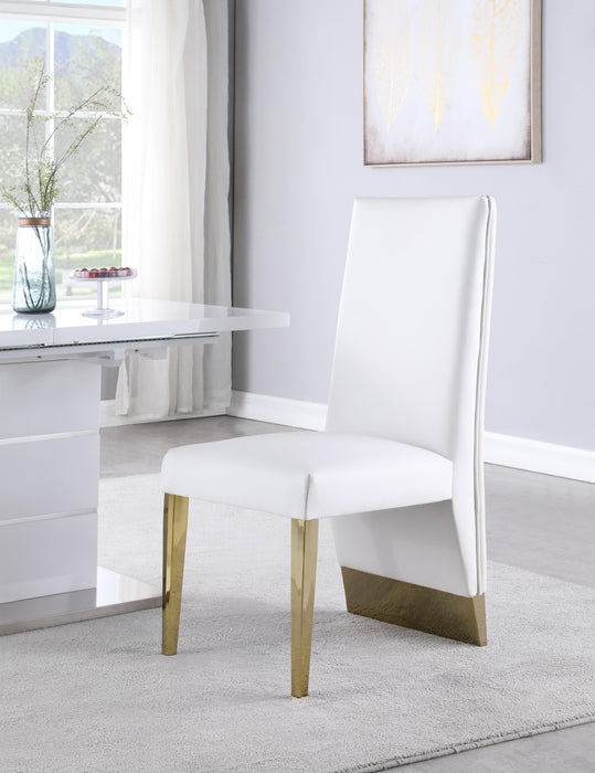 Porsha White Faux Leather Dining Chair