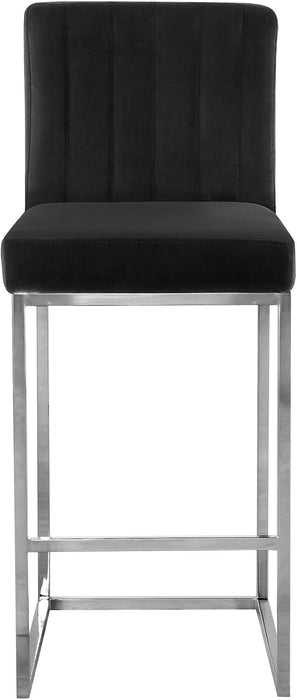 Giselle Black Velvet Stool