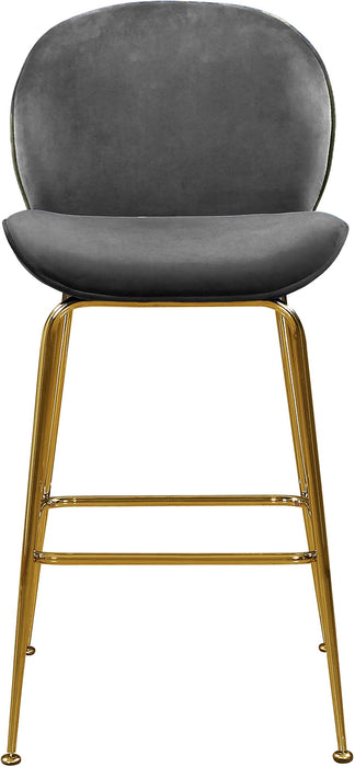 Paris Grey Velvet Stool