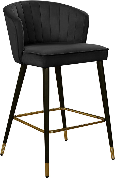 Cassie Black Velvet Stool