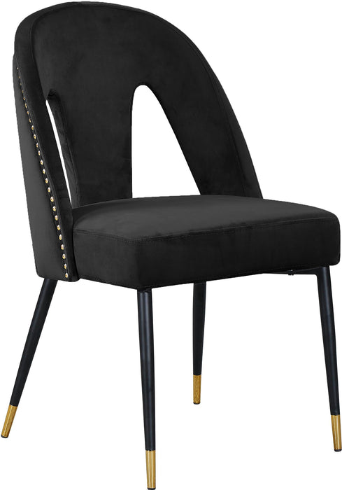 Akoya Black Velvet Dining Chair