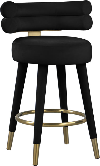 Fitzroy Black Velvet Counter Stool