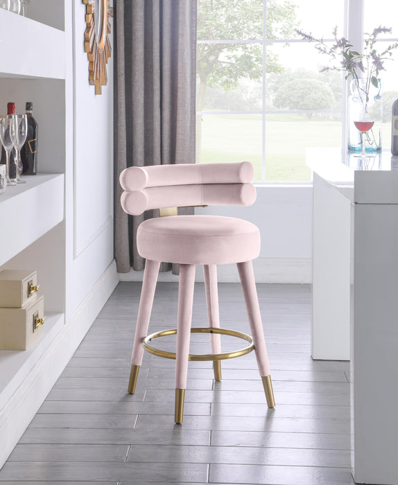 Fitzroy Pink Velvet Counter Stool