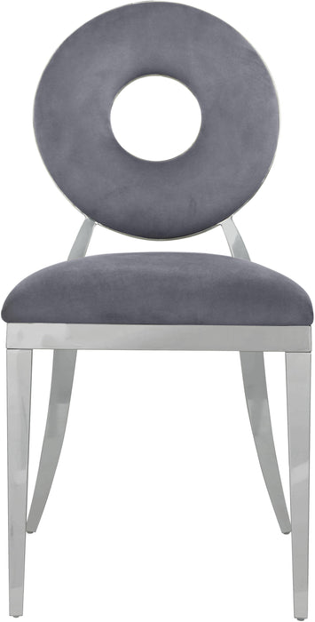 Carousel Grey Velvet Dining Chair