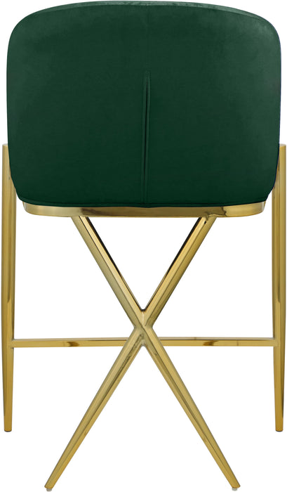 Xavier Green Velvet Counter Stool