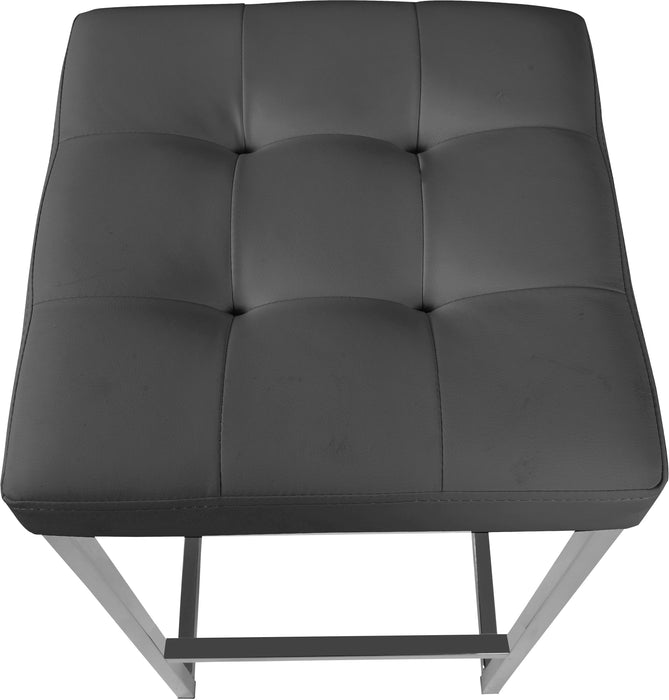 Nicola Grey Faux Leather Stool