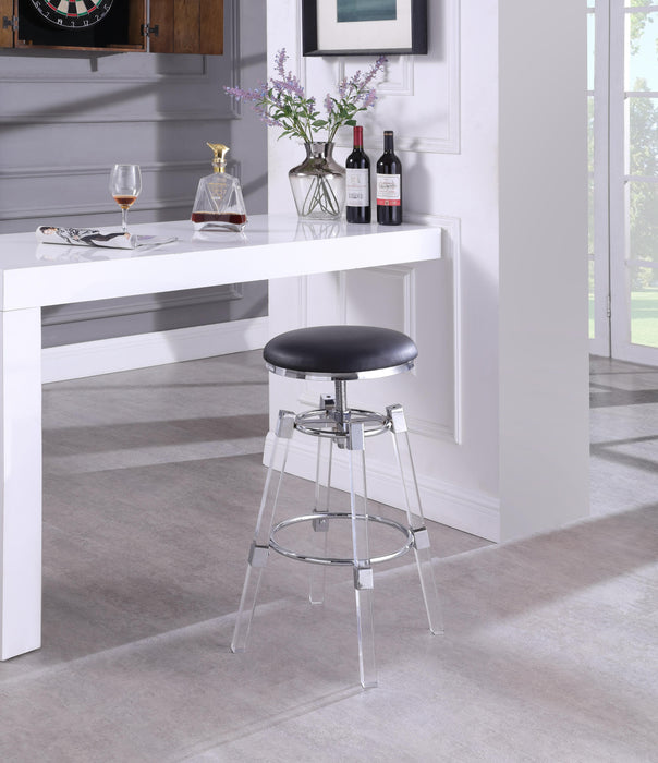 Venus Black Faux Leather Adjustable Stool