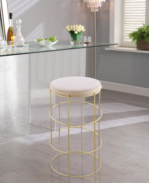 Rebar Cream Velvet Counter Stool