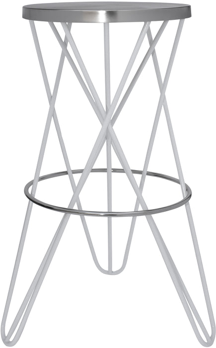 Mercury White / Silver Bar Stool