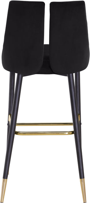 Sleek Black Velvet Stool