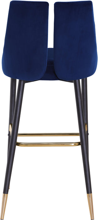 Sleek Navy Velvet Stool