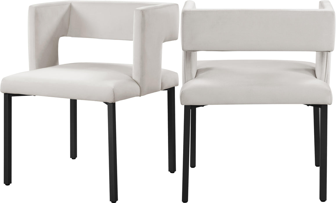 Caleb Cream Velvet Dining Chair