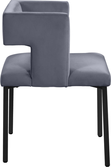 Caleb Grey Velvet Dining Chair