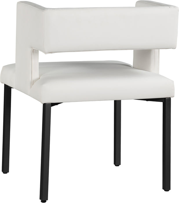 Caleb White Faux Leather Dining Chair