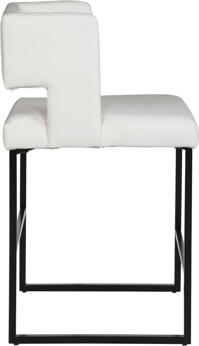 Caleb White Faux Leather Counter Stool