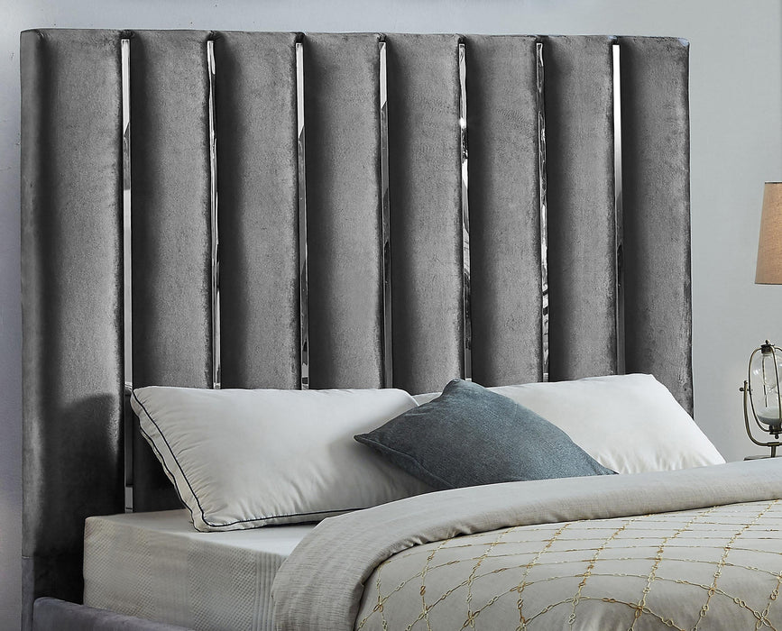 Enzo Grey Velvet King Bed