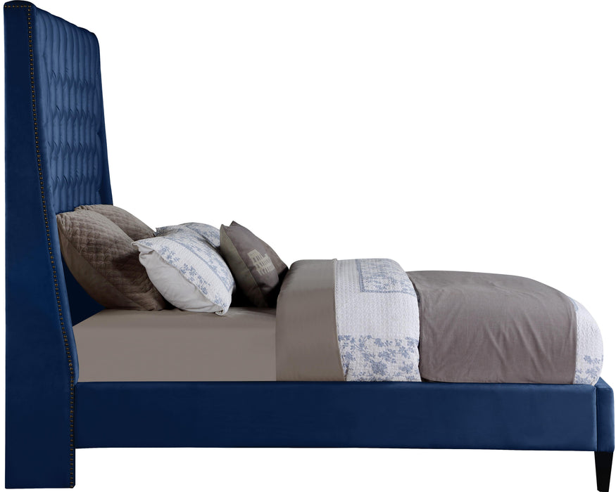 Fritz Navy Velvet Full Bed