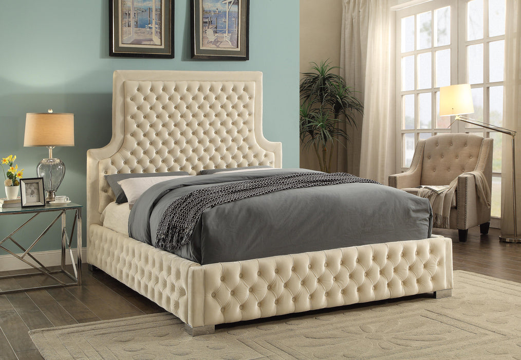 Sedona Cream Velvet King Bed