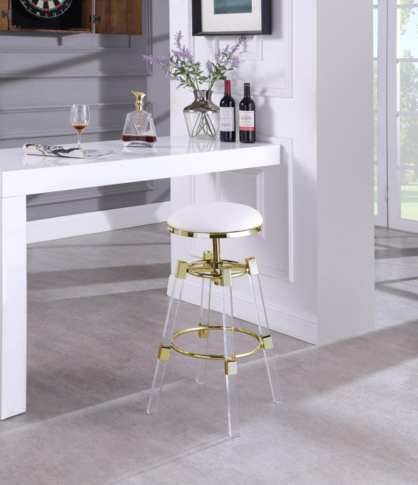 Venus White Faux Leather Adjustable Stool