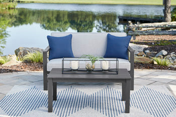 Fynnegan Outdoor Loveseat with Table (Set of 2)