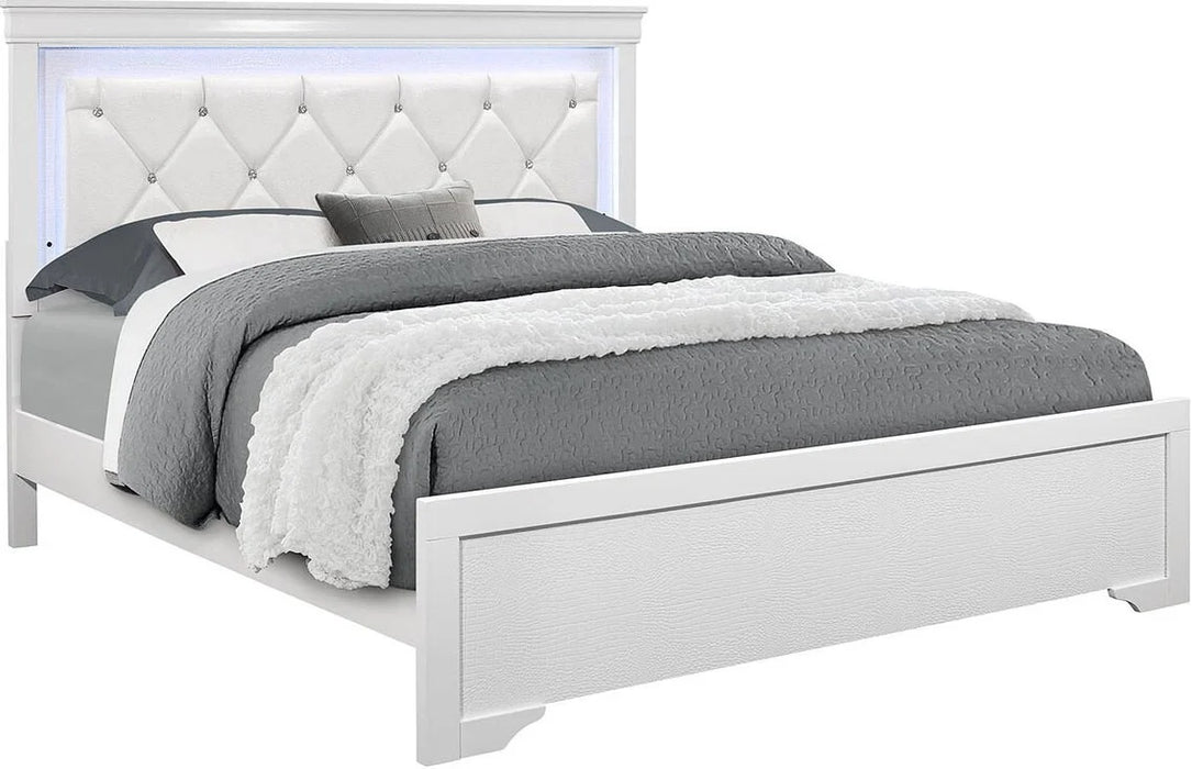 Pompei Panel Bedroom Set (White)