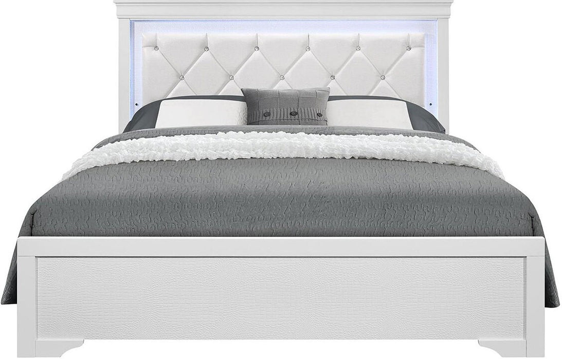 Pompei Panel Bed (White)