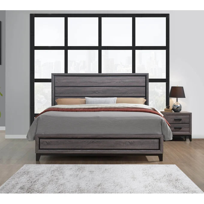 Kate Foil Grey Panel Bed