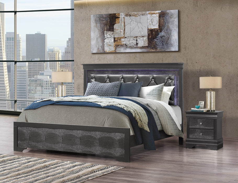 Pompei Panel Bed (Grey)